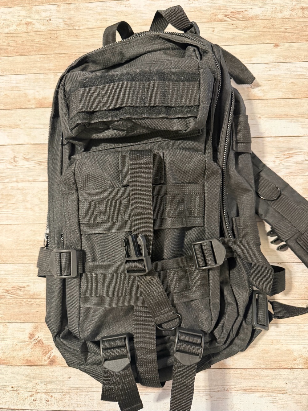 LIKE NEW Black Tactical Military Assault Backpack - MOLLE Webbing